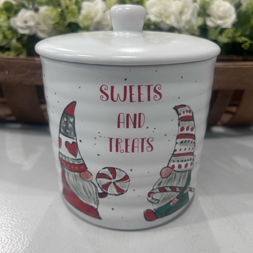 Sweets and Treats Ceramic Canister - Holiday Gnome Design